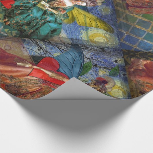 Classic Gothic Gemini Whimsical Butterfly Weibchen Geschenkpapier (Ecke)