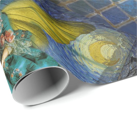 Classic Gothic Gemini Whimsical Butterfly Weibchen Geschenkpapier (Rolleneckpunkt)