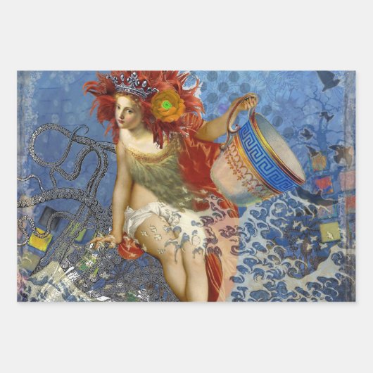 Classic Gothic Gemini Whimsical Butterfly Weibchen Geschenkpapier Set (Vorderseite 2)