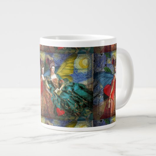 Classic Gothic Gemini Whimsical Butterfly Weibchen Jumbo-Tasse (Vorderseite Rechts)
