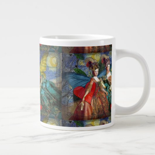 Classic Gothic Gemini Whimsical Butterfly Weibchen Jumbo-Tasse (Rechts)