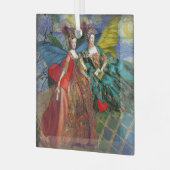 Classic Gothic Gemini Whimsical Butterfly Weibchen Ornament Aus Glas (Vorderseite links)