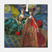 Classic Gothic Gemini Whimsical Butterfly Weibchen Ornament Aus Glas (Rückseite)