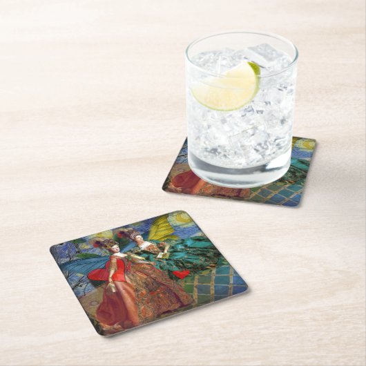 Classic Gothic Gemini Whimsical Butterfly Weibchen Rechteckiger Pappuntersetzer (Vor Ort)