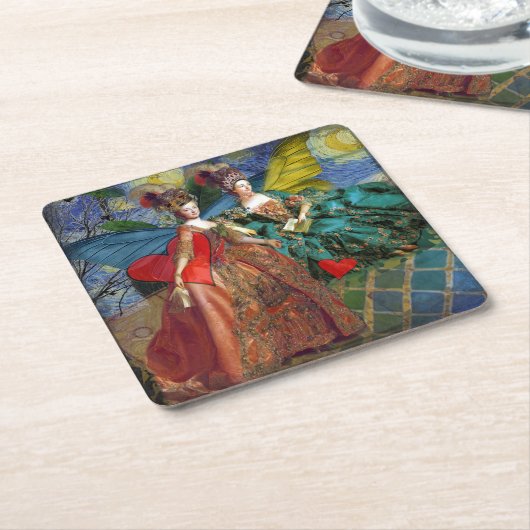 Classic Gothic Gemini Whimsical Butterfly Weibchen Rechteckiger Pappuntersetzer (angewinkelt)