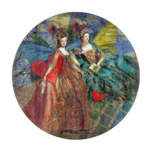 Classic Gothic Gemini Whimsical Butterfly Weibchen Schneidebrett (Vorderseite)