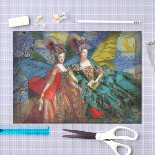 Classic Gothic Gemini Whimsical Butterfly Weibchen Seidenpapier (Handwerk)