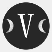 Classic Gothic Monogram Moon Umschlag Aufkleber (Vorderseite)