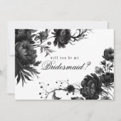 Classic Gothic White Bridesmaid Vorschlagskarte Einladung (Vorderseite)