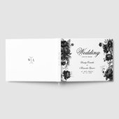 Classic Gothic White Monogram Wappen Wedding Gästebuch (Voll)