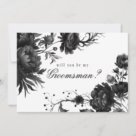 Classic Gothic White Trauzeuge Vorschlag Card Einladung (Vorderseite)