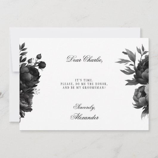 Classic Gothic White Trauzeuge Vorschlag Card Einladung (Rückseite)