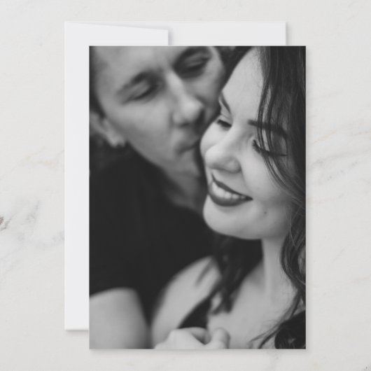 Classic Gothic White Wedding Foto Save The Date (Rückseite)