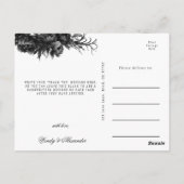 Classic Gothic White Wedding Foto Vielen Dank Postkarte (Rückseite)