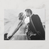 Classic Gothic White Wedding Foto Vielen Dank Postkarte (Vorderseite)