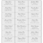 Classic Gothic White Wedding Guest Address Sticker (Vorderseite)