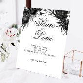 Classic Gothic White Wedding Hashtag Sockelschild