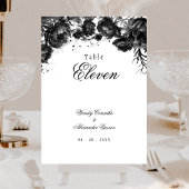 Classic Gothic White Wedding Tischnummer Card