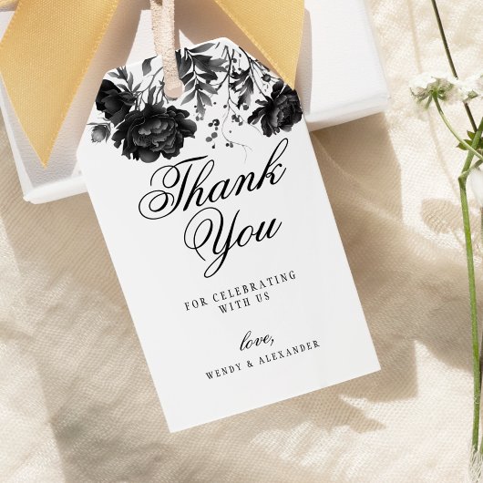 Classic Gothic White Wedding Vielen Dank Geschenkanhänger