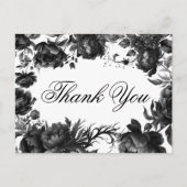Classic Gothic White Wedding Vielen Dank Postkarte (Vorderseite)