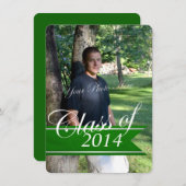 Classic Grad 2014 Varsity Banner Green Foto Ankündigung (Vorne/Hinten)