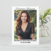 Classic Graduation Announcement Photo Cards Einladung (Stehend Vorderseite)