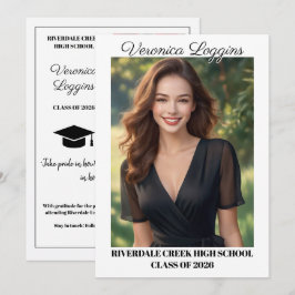 Classic Graduation Announcement Photo Cards Einladung