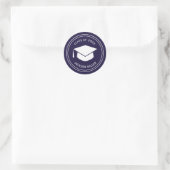 Classic Graduation Cap Deep Blue Graduate Runder Aufkleber (Tasche)