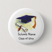Classic Graduation Cap & Diploma Button (Vorderseite)