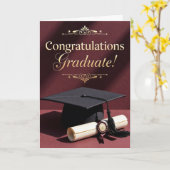 Classic Graduation Ceremony Theme Karte (Gelbe Blume)