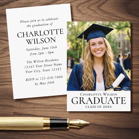 Classic Graduation Invitation Mini Enclosure Card Begleitkarte