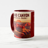 Classic Grand Canyon WPA Style Personalized Tasse (Vorderseite Links)