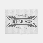Classic Gray Acanthus Leaf Monogram Eleganter Stre Fleecedecke (Vorderseite (Horizontal))