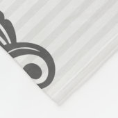 Classic Gray Acanthus Leaf Monogram Eleganter Stre Fleecedecke (Ecke)