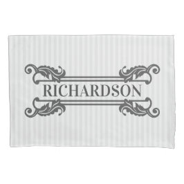 Classic Gray Acanthus Leaf Monogram Eleganter Stre Kissenbezug