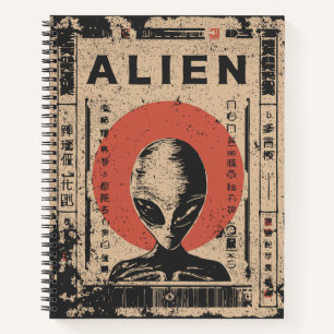 Classic Gray Alien Extraterrestrische Gestaltung Notizblock
