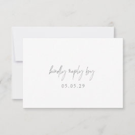 Classic Gray Elegante Wedding RSVP Karte