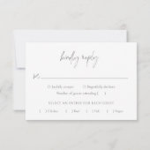 Classic Gray Elegante Wedding RSVP Karte (Rückseite)