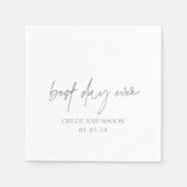 Classic Gray Elegante Wedding Serviette (Vorderseite)
