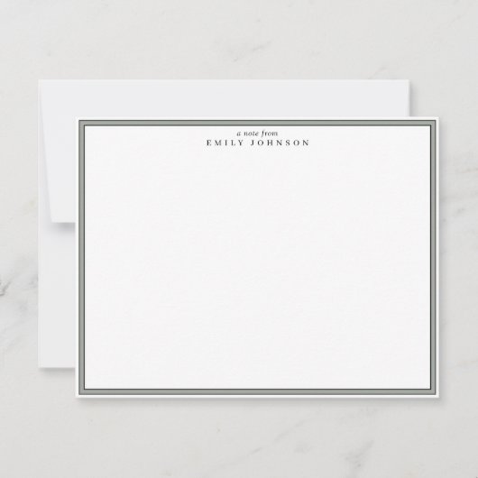 Classic Gray Frame Note Card Einladung (Vorderseite)
