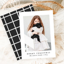 Classic Gray Karo Pattern Merry Christmas Foto