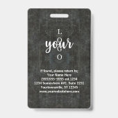 Classic Gray Marble Convention Mitarbeiter ID-Tag Ausweis (Rückseite)