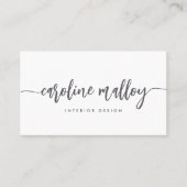 Classic Gray | Modernes Skript Visitenkarte (Vorderseite)