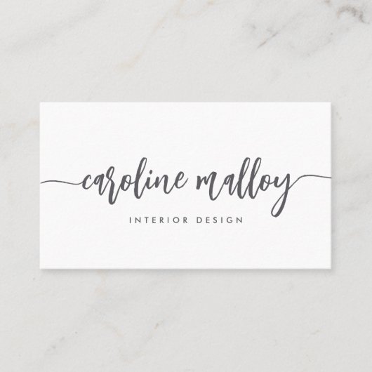 Classic Gray | Modernes Skript Visitenkarte (Vorderseite)