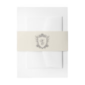 Classic Gray Monogram Formal Floral Crest Wedding Einladungsbanderole (Vorderseite Beispiel)