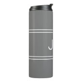 Classic Gray Personalisiert Monogram Initials Drin Thermosbecher (Nach links gedreht)