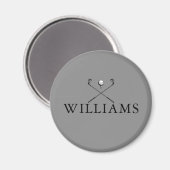 Classic Gray Personalized Name Golf Clubs Magnet (Vorderseite/Rückseite)