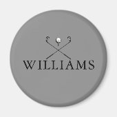 Classic Gray Personalized Name Golf Clubs Magnet (Vorne)