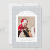 Classic Gray Plaid Christmas Card Feiertagskarte (Vorderseite)