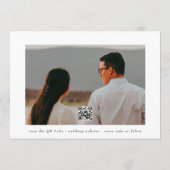 Classic Gray QR CODE Wreath Wedding Foto Save The Date (Rückseite)